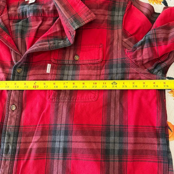 Men’s Carhartt Red Plaid Flannel Shirt Size 3XL Original Fit - Picture 6 of 7